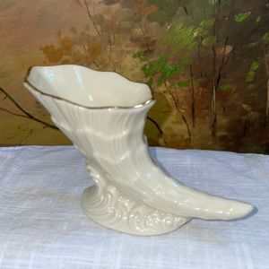 Lenox Cornucopia 24K Gold, Small Horn of Plenty with Gold Trim
